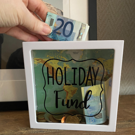 Witte Plastic Vakantie Spaarpot